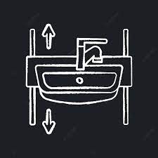 Chalk White Icon Of Sink With