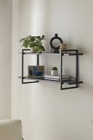 Buy Black Concrete Effect Two Tier Wall