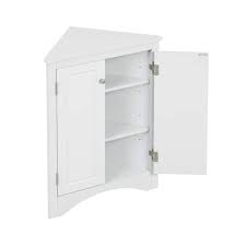 Yofe White Triangle Accent Cabinet With Adjustable Shelves Floor Storage Corner Cabinet For Bathroom Home Office Kitchen