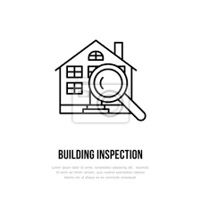 House Inspection Vector Flat Line Icon