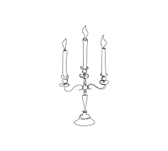 Antique Candelabrum And Three Candles