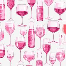 Pink Print Glass Tall Glasses With