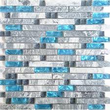 Glass Stone Linear Mosaic Wall Tiles