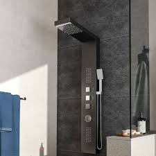 Black Stainless Steel Exposed Shower