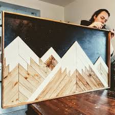Wood Mountain Wall Art Nursery Decor