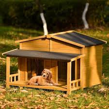Foobrues Large Wooden Dog House Outdoor