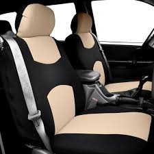 Fh Group Flat Cloth 47 In X 23 In X 1 In All Purpose Built In Seatbelt Compatible Half Set Front Seat Covers Beige