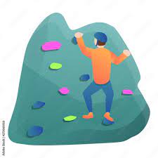 Rock Climbing Wall Icon Cartoon Of