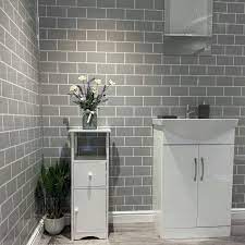 Metro Grey Tile Effect Gloss Pvc Panel