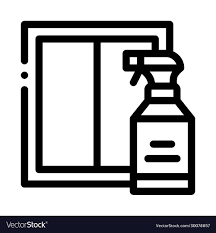 Glass Clean Spray Icon Outline Royalty