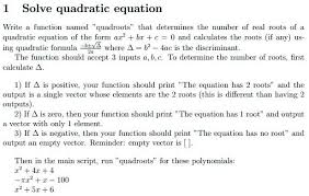 Matlab Solve Quadratic Equation
