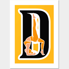 Sports Yoga Women In Letter D Sticker