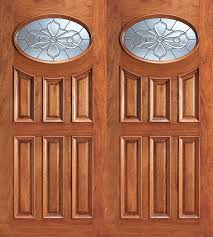 Entry 6 Panel Oval Glass Double Wood Door