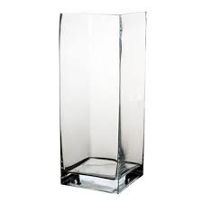 16 High End Square Glass Vase With 6