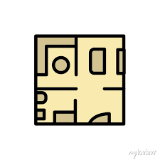 Drawing Apartment Icon Simple Color