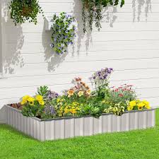 Outsunny White Metal Raised Garden Bed