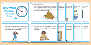 Time Word Problems Cards