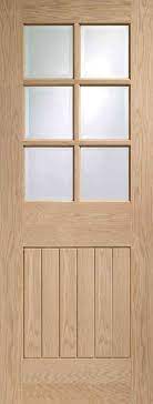 6 Light Internal Oak Door Bevelled Glass