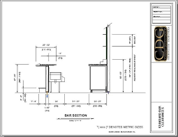 Drawing Of Standard Ergonomic Bar