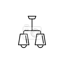 Modern Ceiling Lamp Line Icon