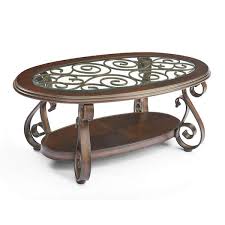 Dark Brown Glass Table Top Coffee Table