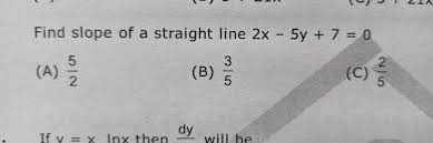 Find Slope Of A Straight Line 2x 5y 7 0