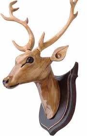 Deer Head Long Neck Wooden Handmade