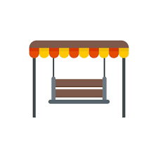 Swing Garden Chair Vector Icon Isolated