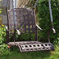 Iron Patio Swing In Matte Brown