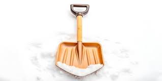 Flat Snow Shovel Icon With Wooden