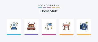 Home Stuff Line Filled 5 Icon Pack