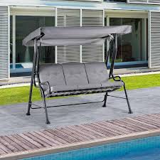 Outsunny Metal Porch Swing Chair Grey
