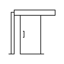 Sliding Door Line Icon Vector