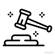 Auction Hammer Line Outline Icon Vector