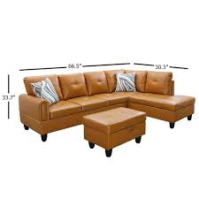 Leather Rectangle Sectional Sofa