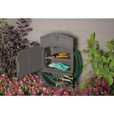 Suncast Hose Hanger Cabinet Brown Resin