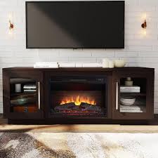 Cheerway 3d Fireplace Tv Stand For Tvs Up To 65 Wooden Media Entertainment Center Table Tv Cabinets W 6 Storage Shelves Barn Door Electric Fire