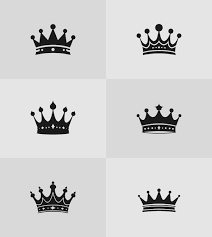 King Crown Silhouette Icon Set