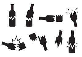 Broken Bottle Vector Art Icons And