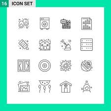 Pictogram Set Of 16 Simple Outlines Of