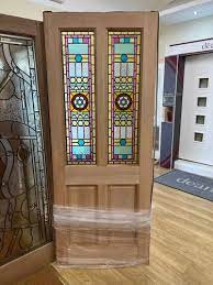 Fl Wooden Stained Glass Door