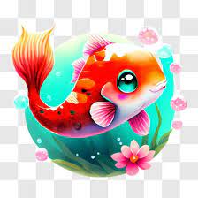 Colorful Cartoon Fish In Water