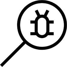 Magnifying Glass Bug Thin Icon