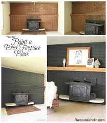 Painted Black Brick Fireplace