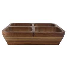 Wooden Serving Dish Square 4 Slots