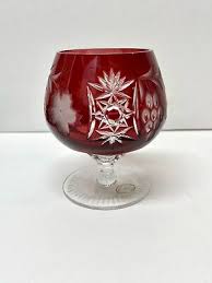 Ruby Red Cut To Clear Crystal Brandy
