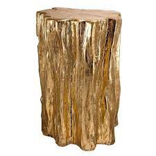 20 In Golden Gold Tree Trunk Stool