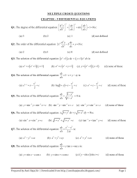 Ch 9 Diffeial Equations Multiple
