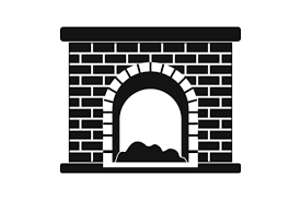Brick Fireplace Icon Simple Style