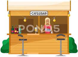Outdoor Cafe Or Bar Isolated On White